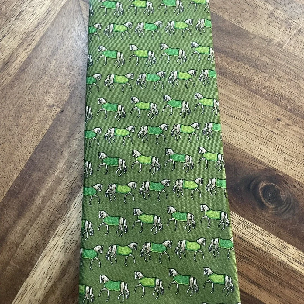 Brooks Brothers Tie Makers Silk Horse Print‎ Necktie USA Made Vintage